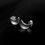Thumbnail: 925 Sterling Silver Half Moon Shape Studs Blank Bezel Setting, Depth 2MM,