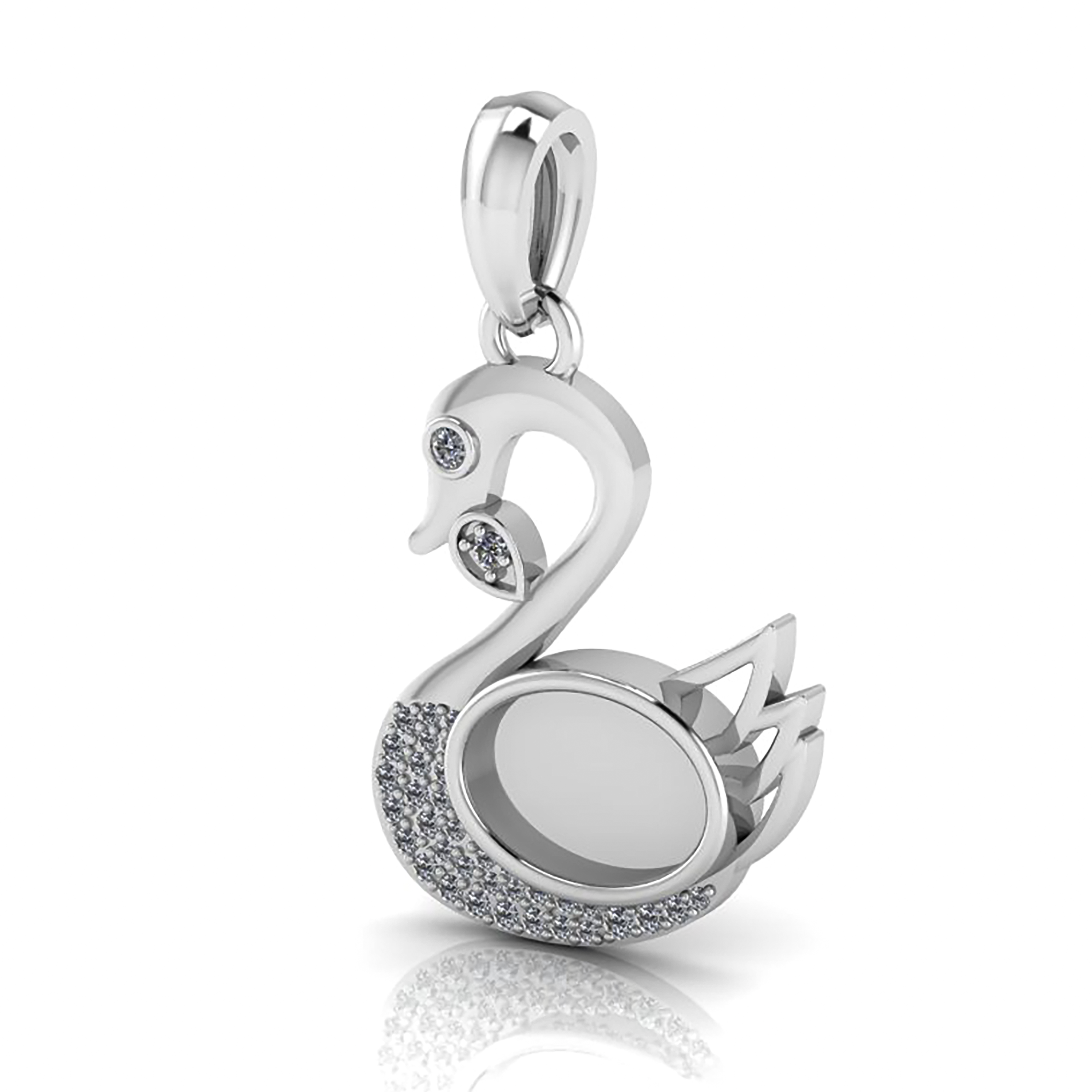 925 Sterling Silver Duck Shape Fancy Pendant, DIY Jewelry Making With CZ Setting