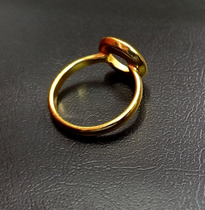 Thumbnail: Gold Plated Over 925 Sterling Silver Round Thick Bezel Blank Cup Ring Setting.