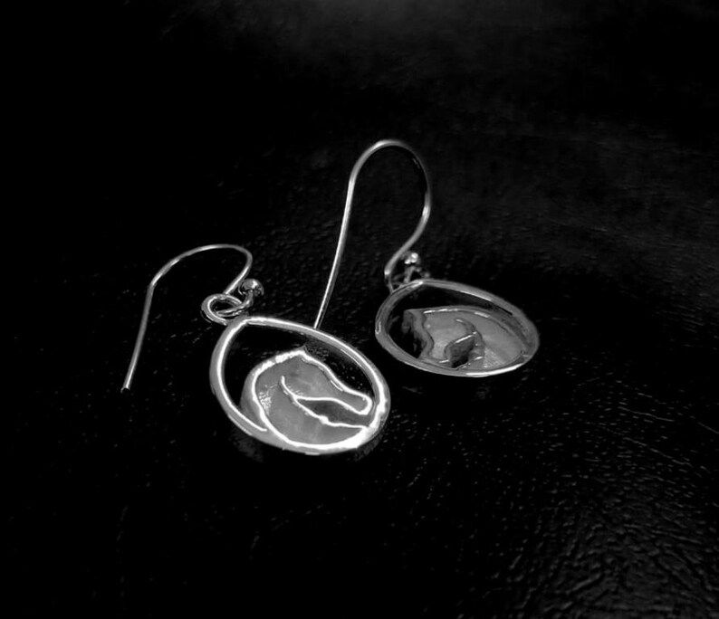 Thumbnail: Horse Face Earrings In 925 Sterling Silver Good Luck Resin Earrings,
