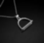 Thumbnail: Horse Shoe Pendant With CZ In 925 Sterling Silver Good Luck Pendan, Open Back.