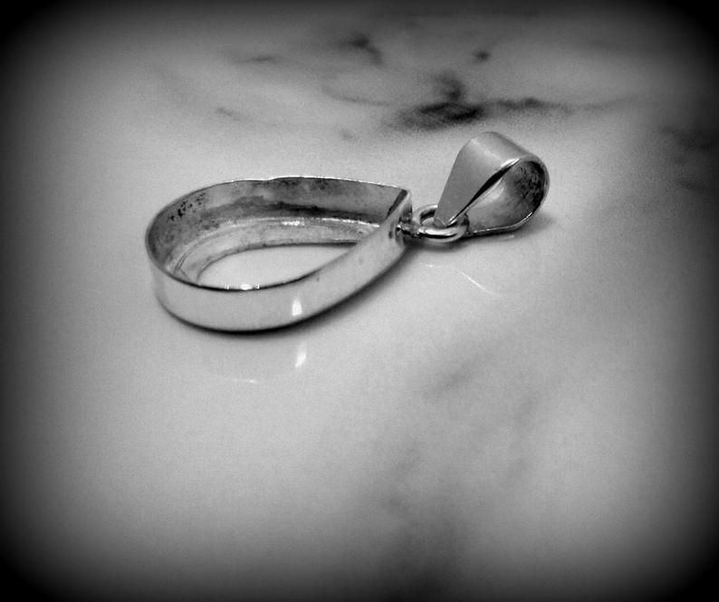 925 Sterling Silver Bezel Cup For Pear Pendant Making Designer Metal Casting