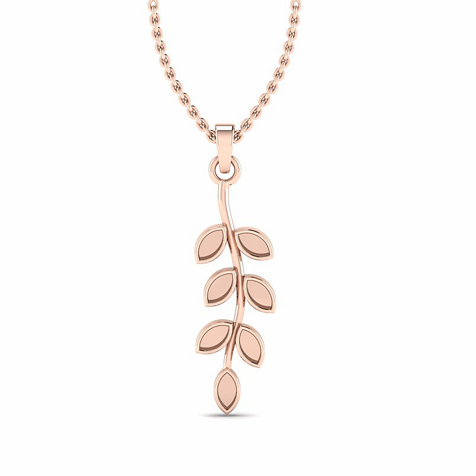 Thumbnail: 925 Sterling Silver Pendant, 2 MM Marquise Shape Pendant With Leaf Band.