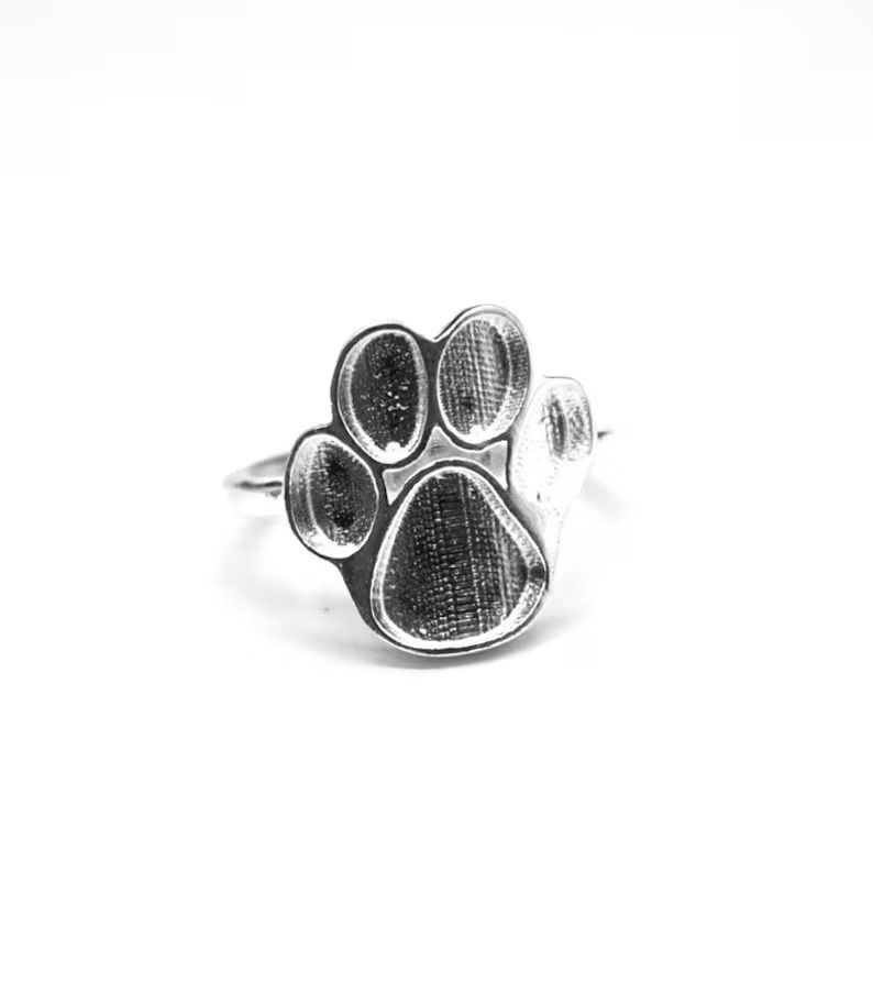 Thumbnail: 925 Sterling Silver Paw Shape Bezel Ring DIY,  Good for Resin & Keepsake Work.