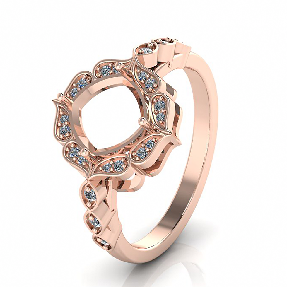 Thumbnail: 925 Sterling Silver 8MM Square Shape Cushion Prong Bezel Ring With CZ Setting.