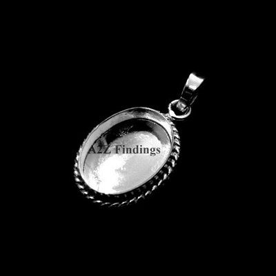 Thumbnail: 925 Sterling Silver Oval Shape Blank Bezel Pendant Setting, Bezel For Resin Work