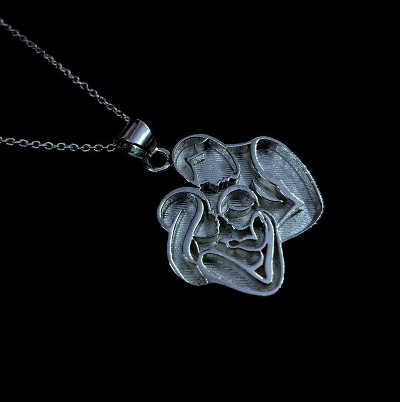 Thumbnail: 925 Sterling Silver Happy Family Pendant Blank Setting Cup For Resin Work.