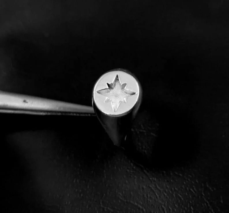 Thumbnail: 925 Sterling Silver Star Shape Designer Men' Ring. Mens Ring For Resin Work.