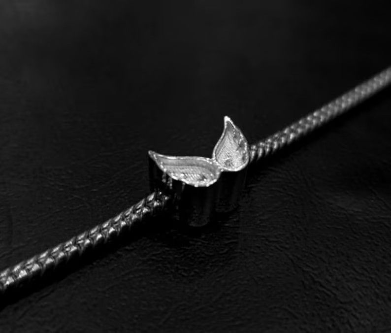 Thumbnail: 925 Sterling Silver Sliding Beads Angel Wings Shape, Charm For Pandora Bracelet,