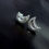 Thumbnail: 925 Sterling Silver Crescent Moon Shape Studs With CZ Bezel Setting, Depth 2 MM.