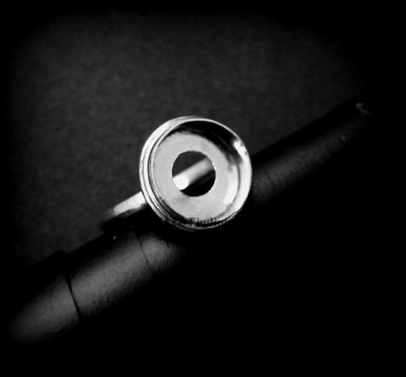 Thumbnail: 925 Sterling Silver Ring For Round Shape Gemstones, Bezel For Resin Work.