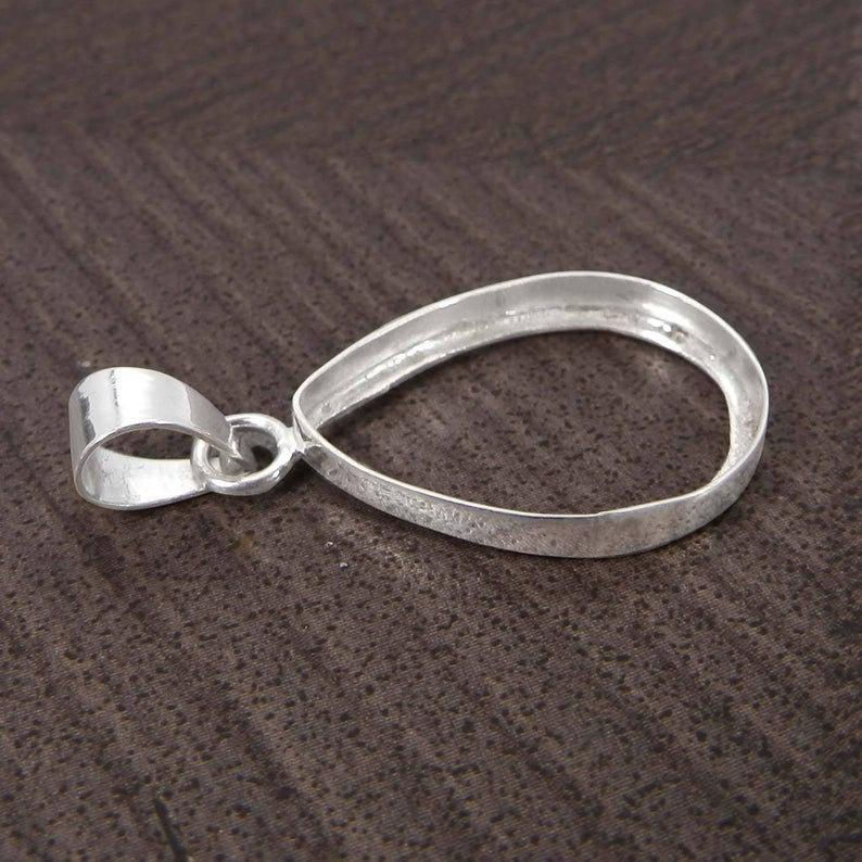 Thumbnail: 925 Sterling Silver Bezel Cup For Pear Pendant Making Designer Metal Casting