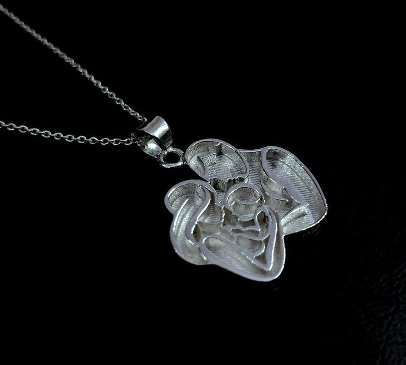 Thumbnail: 925 Sterling Silver Happy Family Pendant Blank Setting Cup For Resin Work.