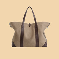 Weekender oversized tote bag in wool canvas