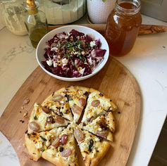 Roasted Garlic Ricotta and Grape Pizza