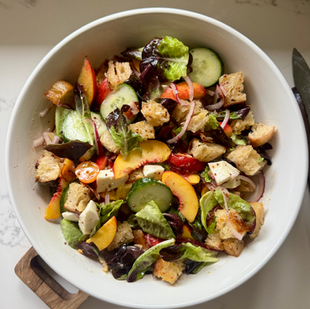 Peach Panzanella Salad
