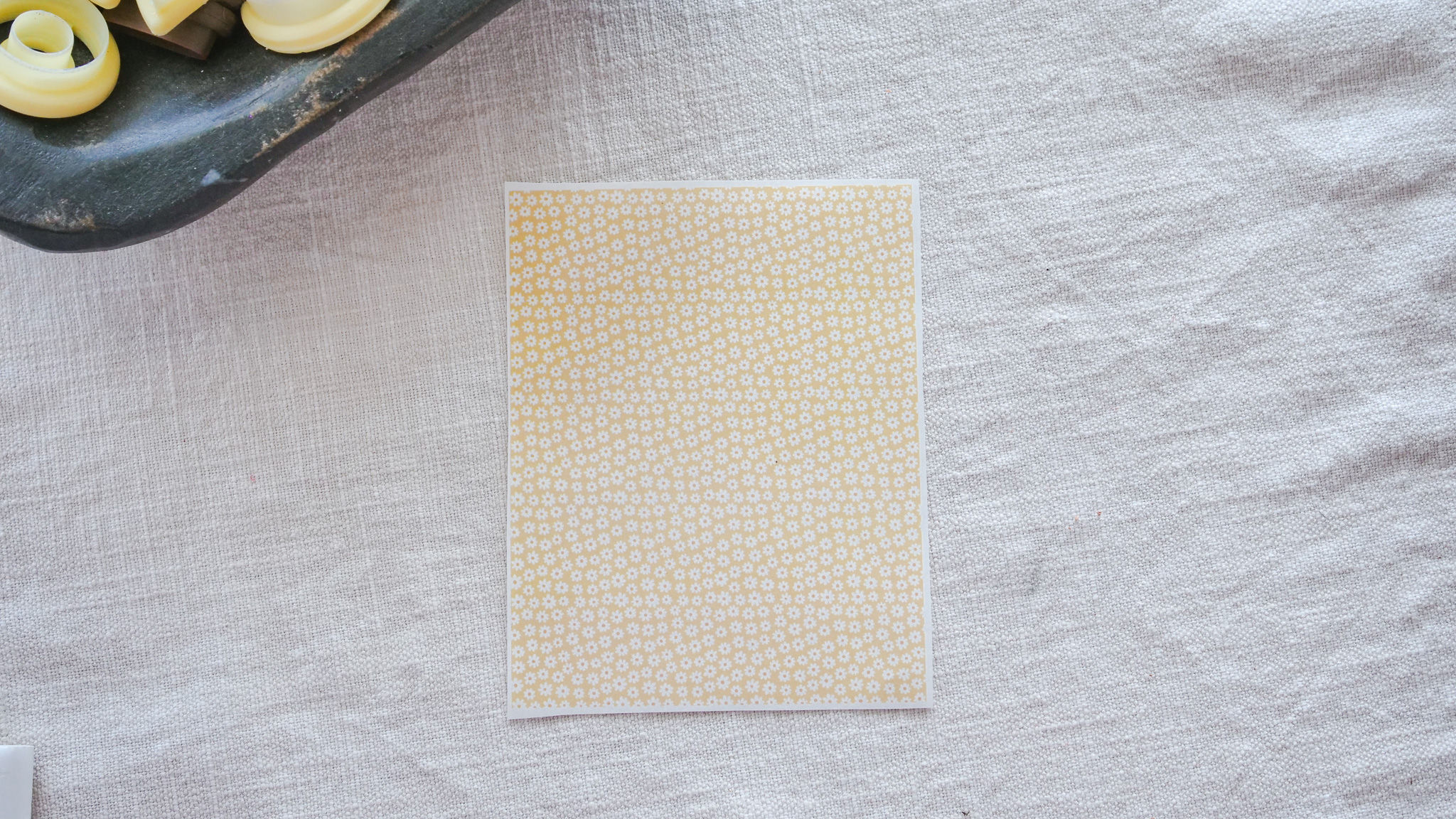 Yellow Flower Polymer Clay Transfer Sheets