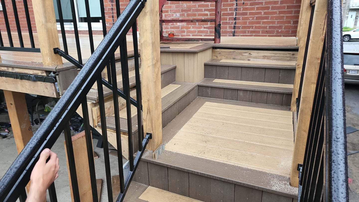 Mixed Material Deck Replacement with Composite, Metal, and Wood