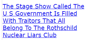 The Stage Show Called The U S Government Is Filled With Traitors That All Belong To The Rothschild