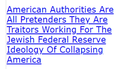 American Authorities Are All Pretenders They Are Traitors Working For The Jewish Federal Reserve