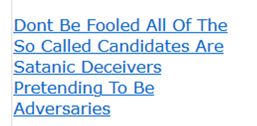 Dont Be Fooled All Of The So Called Candidates