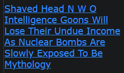 Shaved Head N W O Intelligence Goons Will Lose Their Undue Income As Nuclear Bombs Are Slowly Exposed To Be Mythology