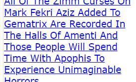 All Of The Zimm Curses On Mark Fekri Aziz Added To Gematrix Are Recorded In The Halls Of Amenti