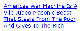 Americas War Machine Is A Vile Judeo Masonic Beast That Steals From The Poor And Gives To The Rich