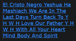 El Cristo Negro Yeshua Ha Mashiach We Are In The Last Days Turn Back To Y H W H Love Our Father Y H W H With All Your Heart Mind Body And Spirit