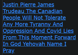 Justin Pierre James Trudeau The Canadian People Will Not Tolerate Any More Tyranny And Oppression And Covid Lies From This Moment Forward In God Yehovah Name I Pray