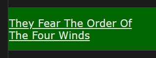 They Fear The Order Of The Four Winds