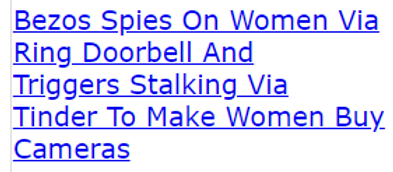 Bezos Spies On Women Via Ring Doorbell And Triggers Stalking Via Tinder