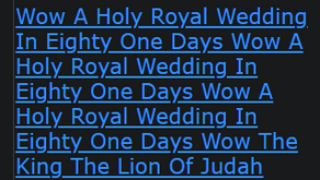 Wow A Holy Royal Wedding In Eighty One Days Wow A Holy Royal Wedding In Eighty One Days Wow