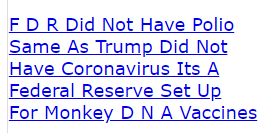 F D R Did Not Have Polio Same As Trump Did Not Have Coronavirus
