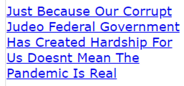 Just Because Our Corrupt Judeo Federal Government Has Created Hardship