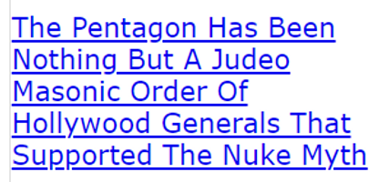 The Pentagon Has Been Nothing But A Judeo Masonic Order Of Hollywood Generals That Supported