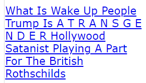 What Is Wake Up People Trump Is A T R A N S G E N D E R Hollywood Satanist Playing A Part