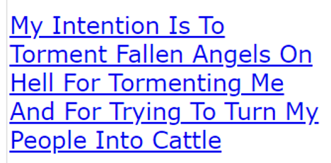 My Intention Is To Torment Fallen Angels