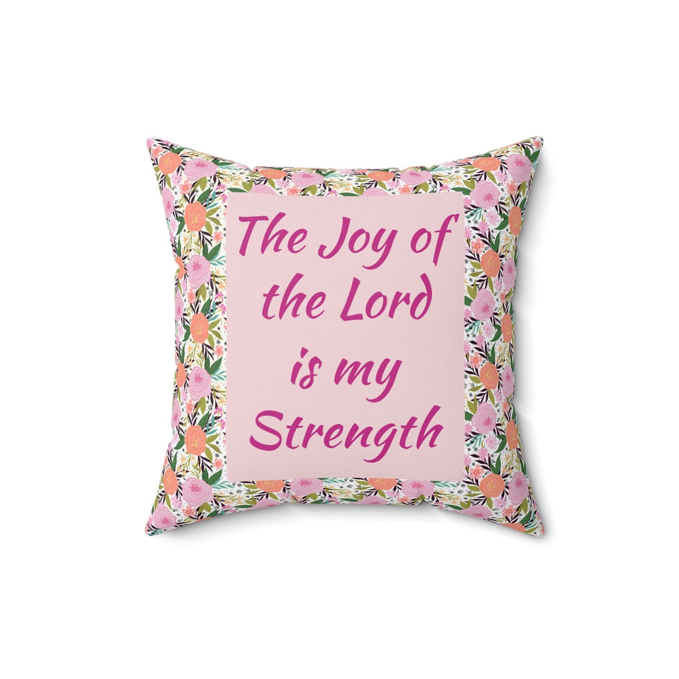 Thumbnail: The Joy of the Lord Spun Polyester Square Pillow