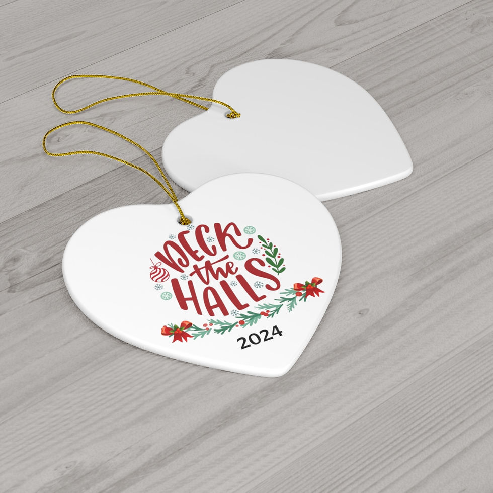 Thumbnail: Deck the Halls Ceramic Ornament, 4 Shapes
