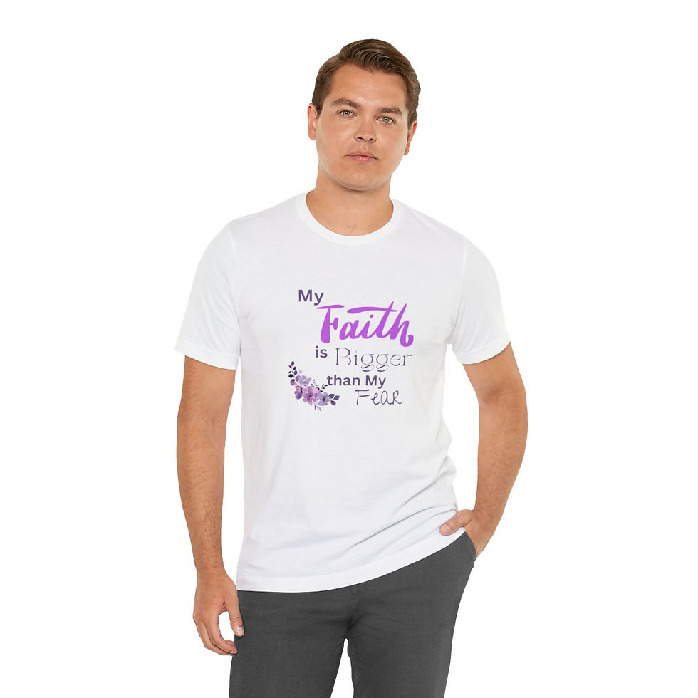 Thumbnail: Faith is Bigger Unisex Jersey Short Sleeve Tee