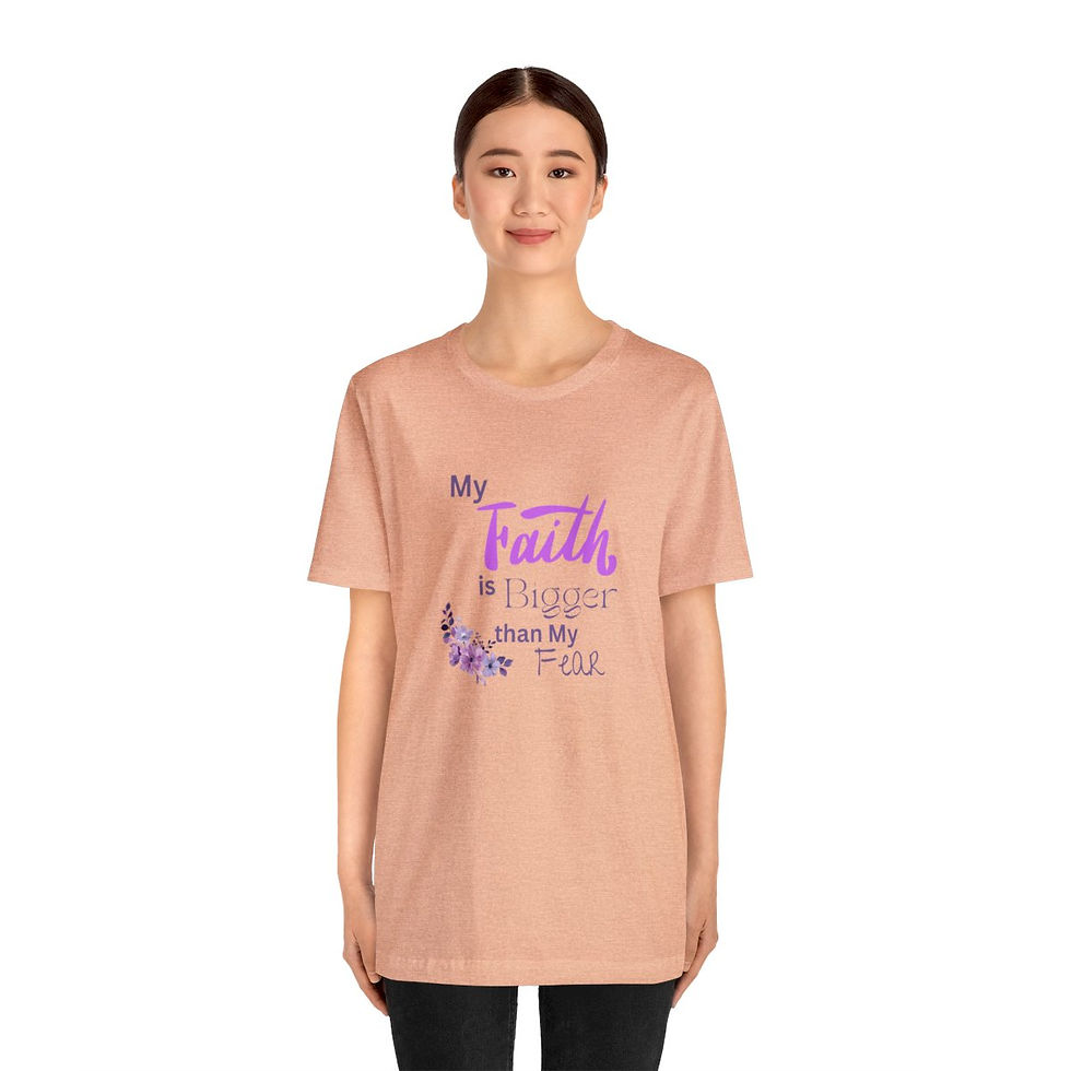 Thumbnail: Faith is Bigger Unisex Jersey Short Sleeve Tee