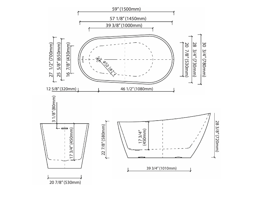 Thumbnail: STARLING 59 - Freestanding Tub