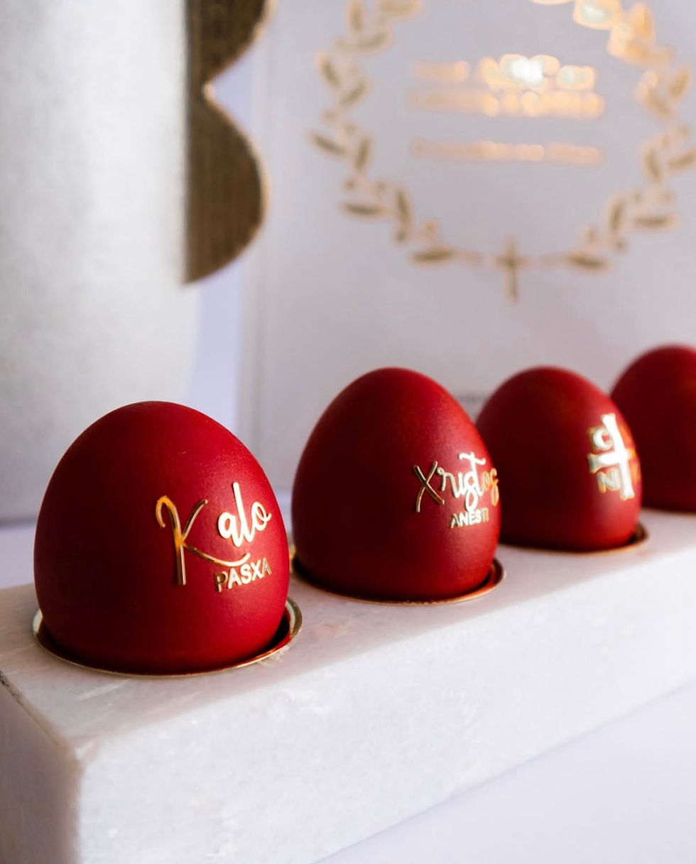Thumbnail: Greek Red Egg Stickers  “Xristos Anesti · Alithos Anesti · Kalo Pascha”