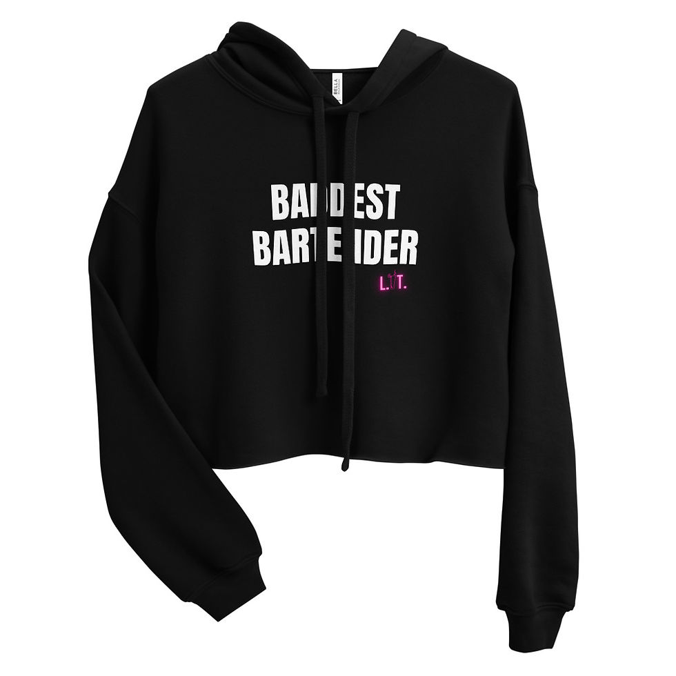 Thumbnail: Baddest Bartender Crop Hoodie