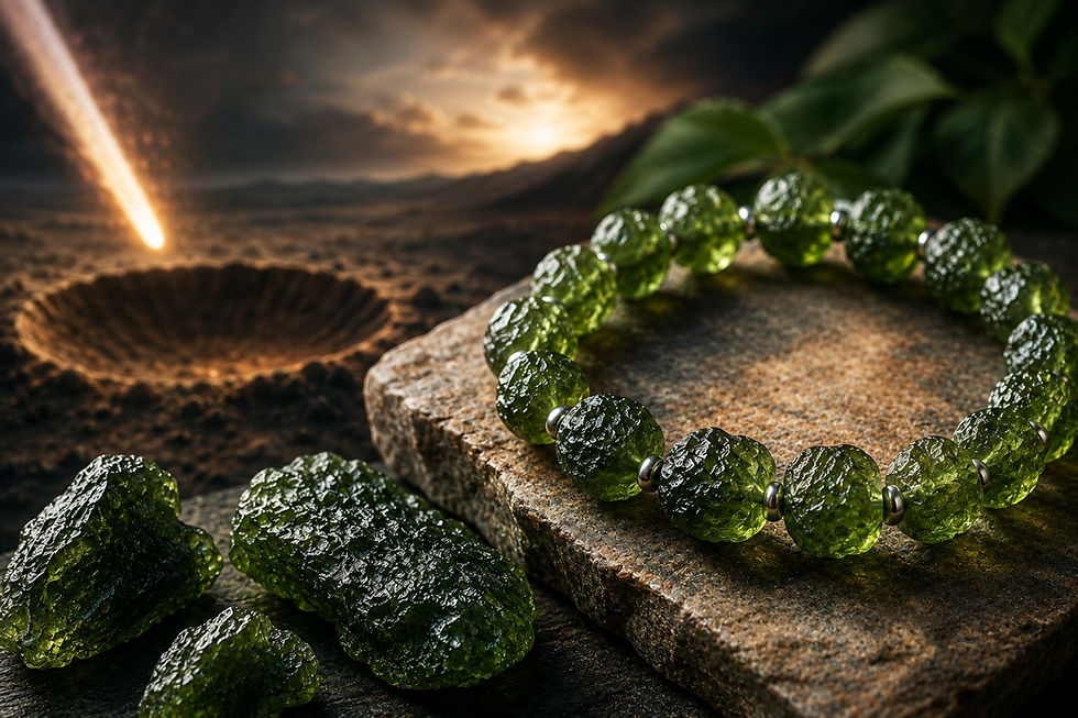 History of Moldavite Crystal & Authentic Bracelets