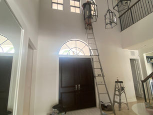 Ladder work for window cleaning in Boynton Beach