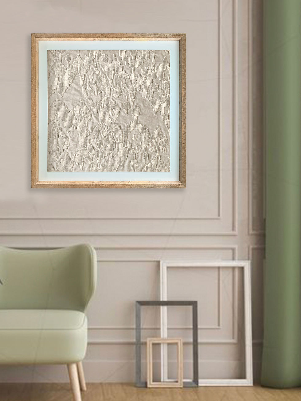 Embroidered Ikat Wallart