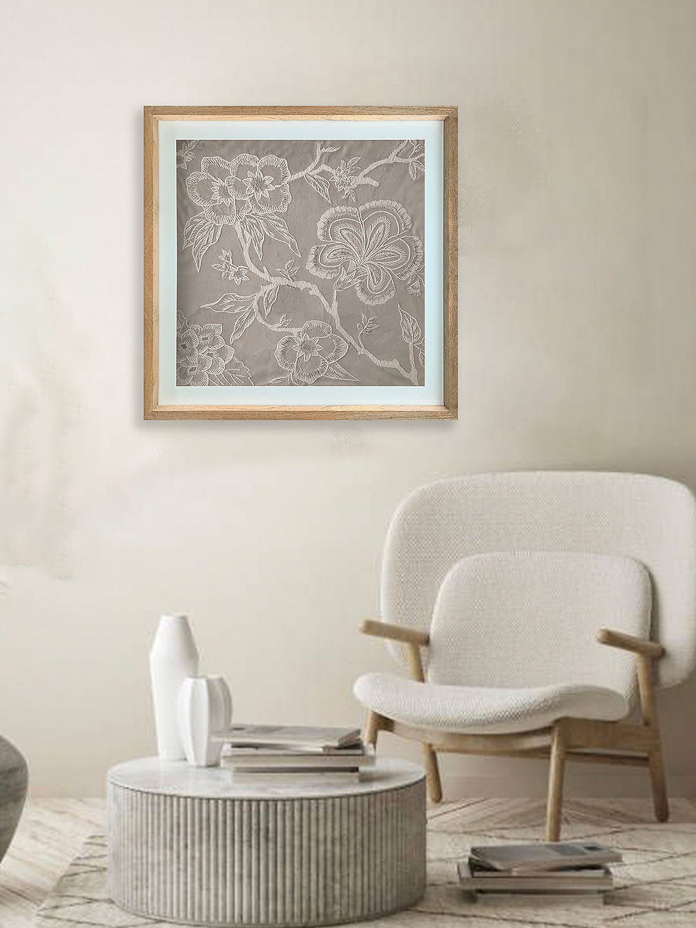 Embroidered Floral Wallart