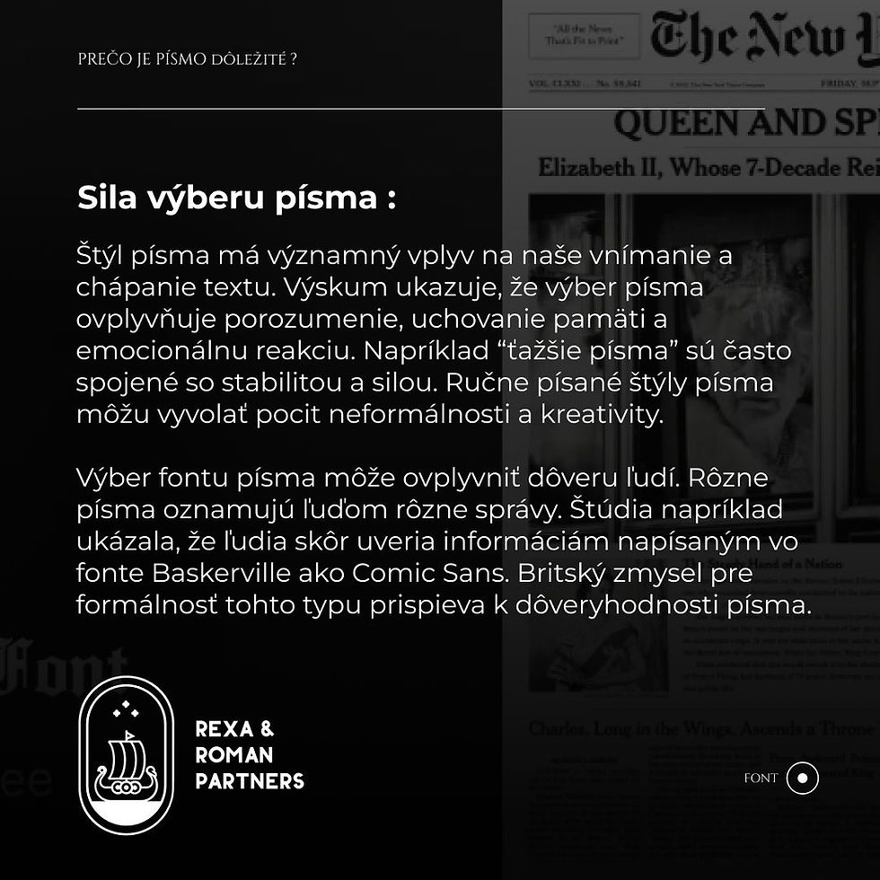 Prečo je správny výber písma dôležitý ?